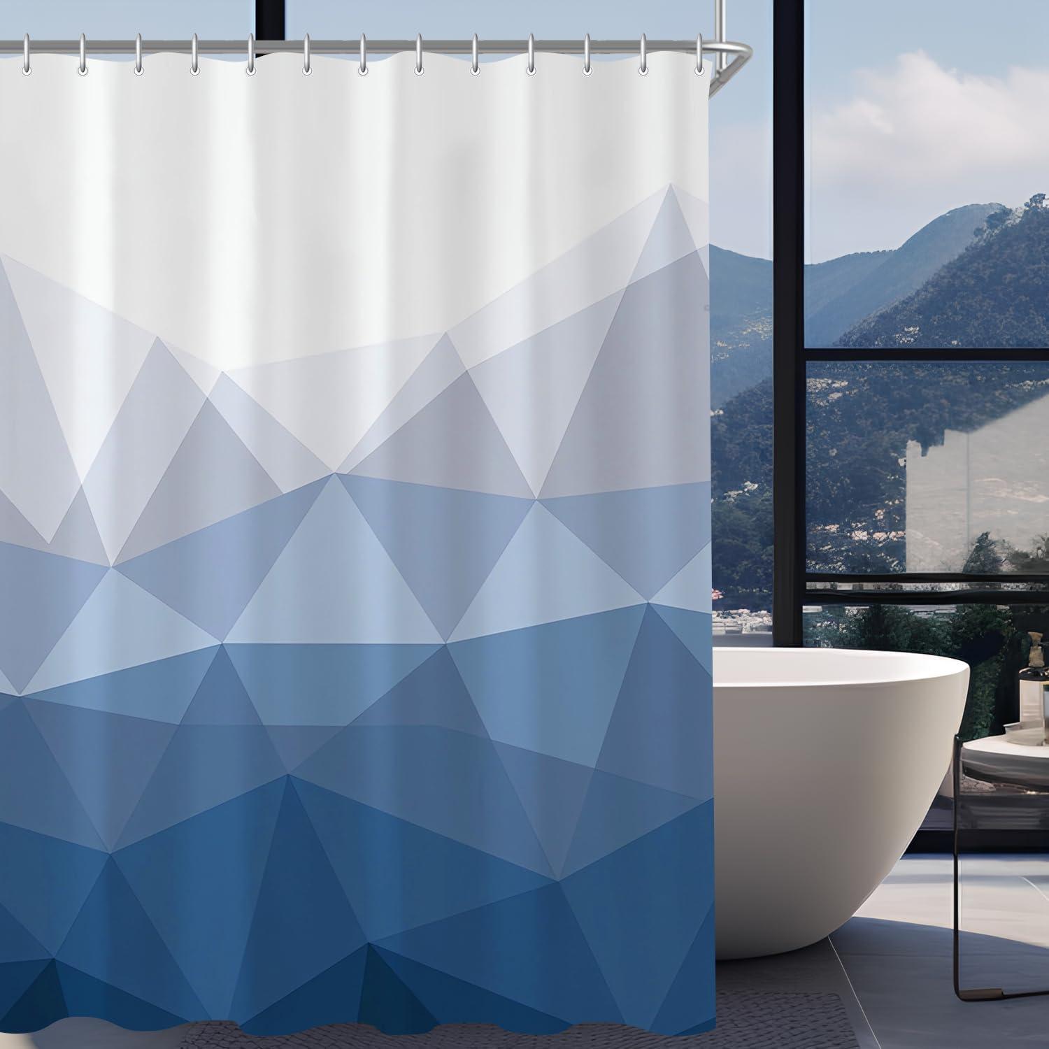 Duschvorhang 200x160 cm Geometrischer Verlauf, Wasserabweisend, Antischimmel