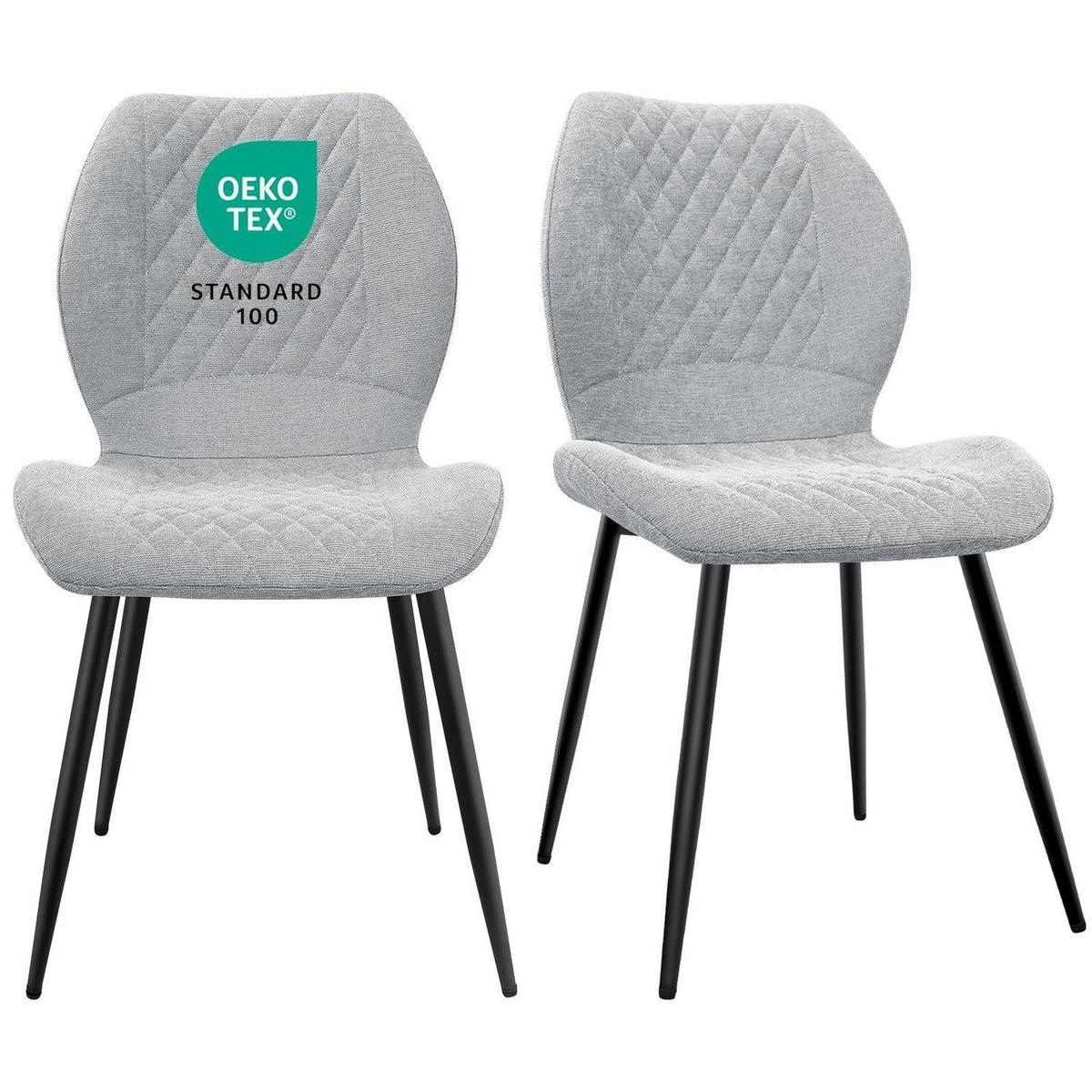 Gepolsterte Esszimmerstühle 2er Set Grau – Modern & Ergonomisch