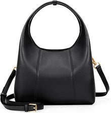 Schwarze Vintage Ledertasche Damen mit abnehmbarem Schulterriemen