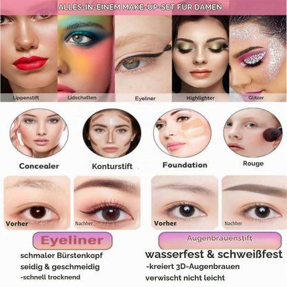 26-teiliges Beauty Geschenkset – Komplettes Make-up Starter Set