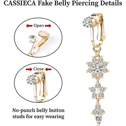 Fake Bauchnabelpiercing Chirurgenstahl Kristall