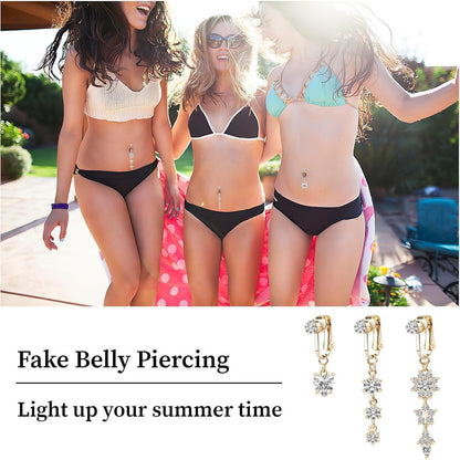 Fake Bauchnabelpiercing Chirurgenstahl Kristall