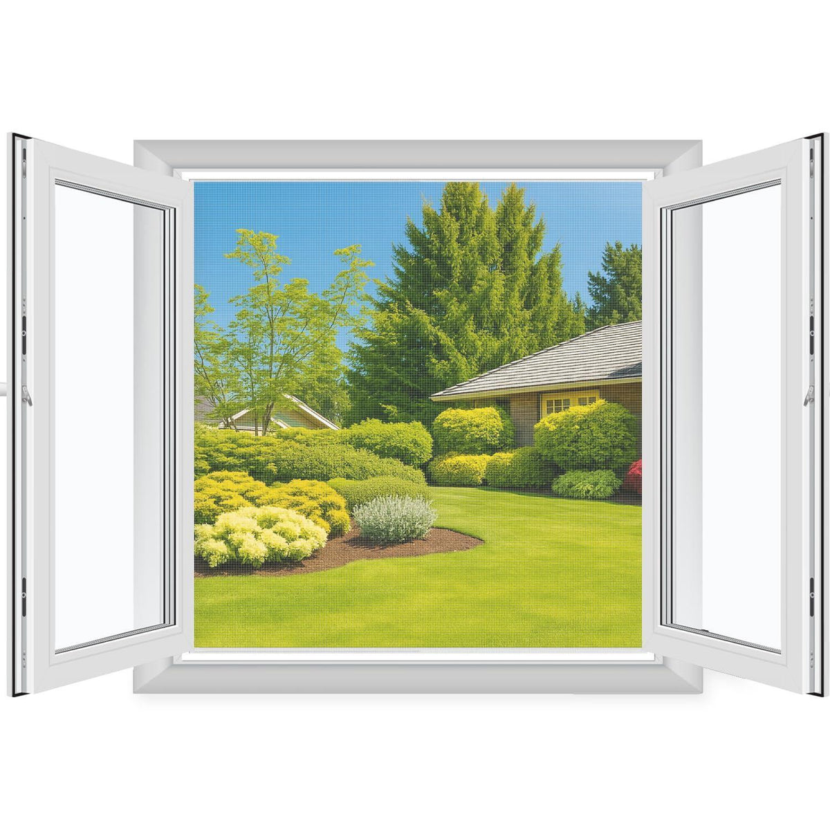 Fliegengitter Fenster 120x120cm, zuschneidbar, ohne Bohren
