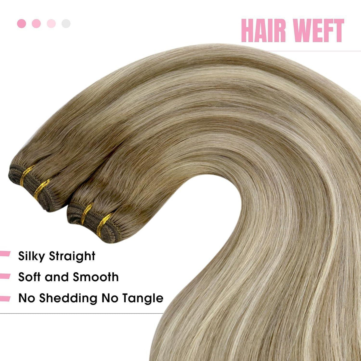Echthaar Tressen Ombre Hellbraun Blond 60 cm