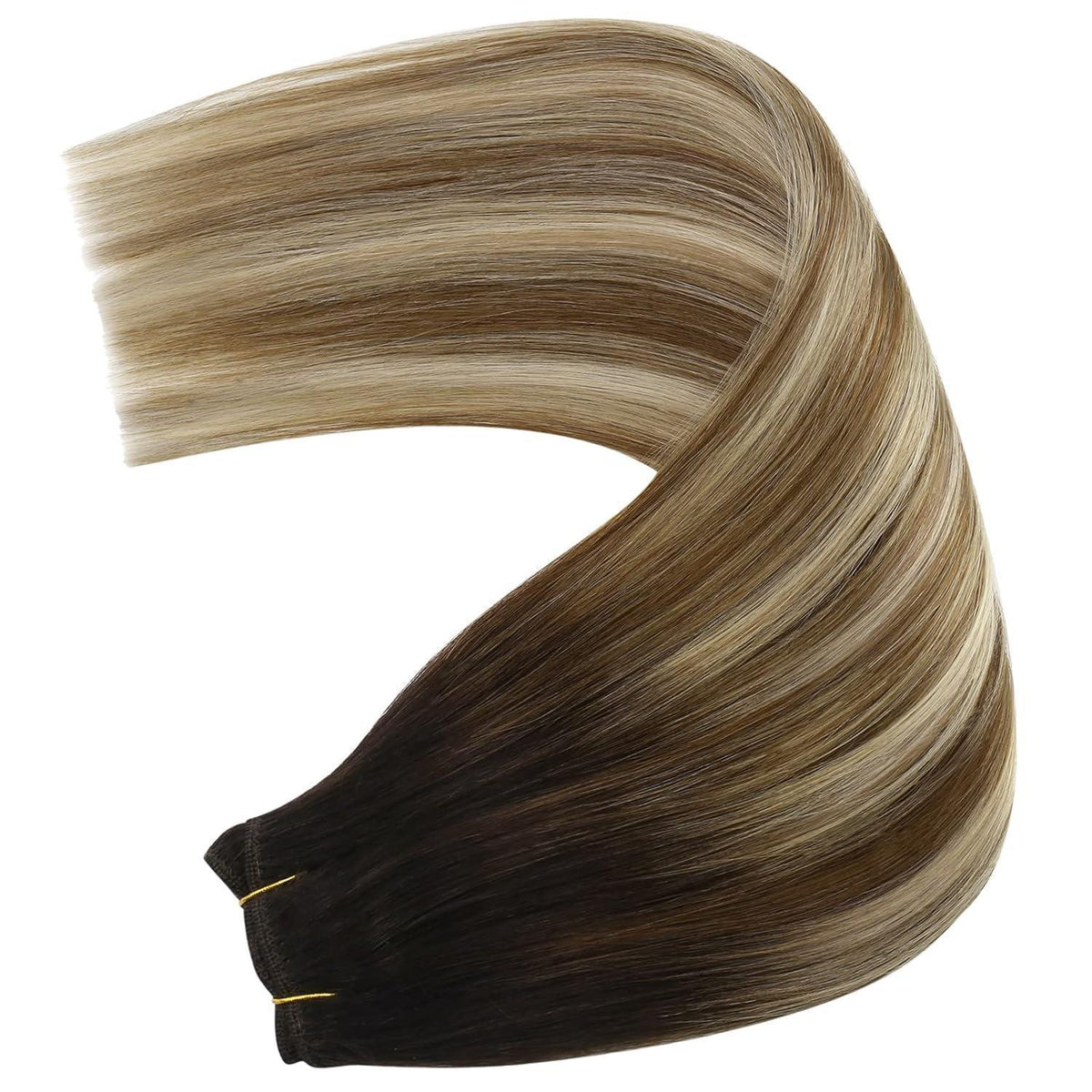 Echthaar Tressen Balayage Braun Blond 60cm Remy
