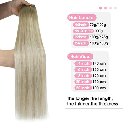 Echthaar Tressen Ombre Blond 60 cm – Volumenspendend & Langanhaltend