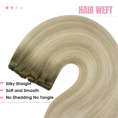 Echthaar Tressen Ombre Blond 60 cm – Volumenspendend & Langanhaltend