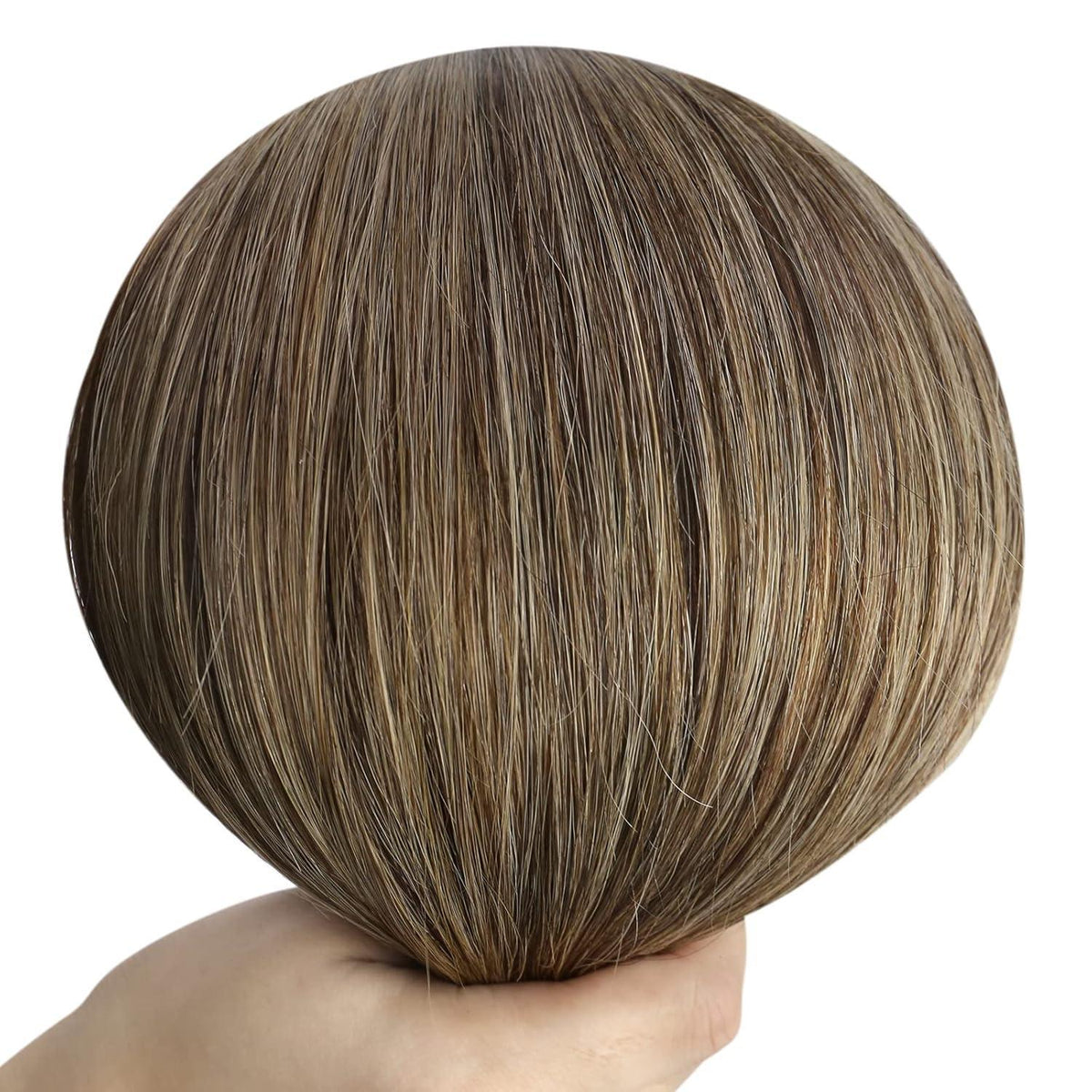 Echthaar Tressen Braun Blond 60cm – Doppelt Tressen für Damen