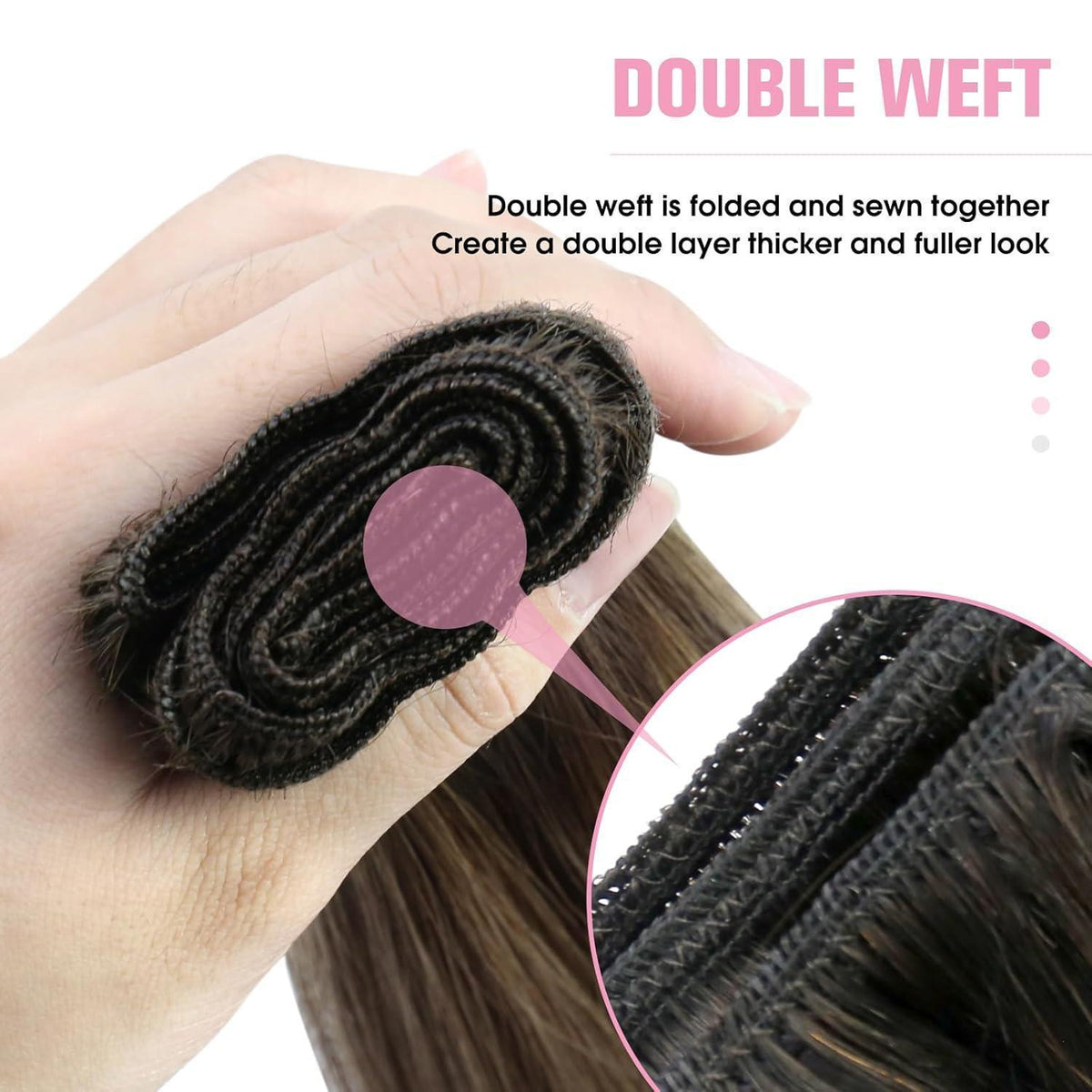 Echthaar Tressen Ombre Dunkelbraun Blond 60cm