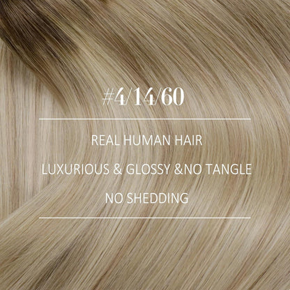 60 cm Echthaar Tressen Balayage Braun Blond Remy Weft