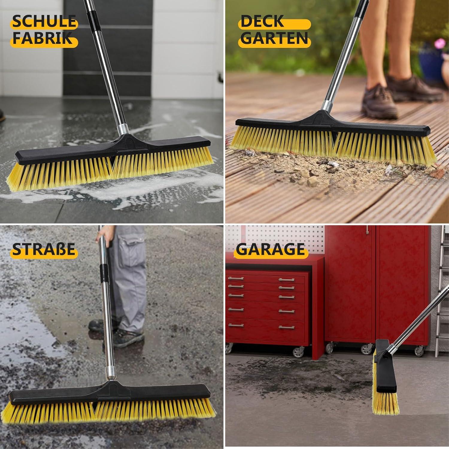 Straßenbesen mit 60cm Bürstenkopf und verstellbarem Griff