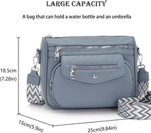 Umhängetasche Damen Klein 5 Taschen 7 Fächer Vegan Leder