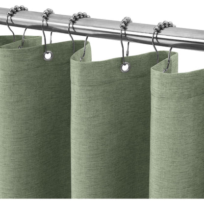 Leinen Duschvorhang Grün 92x182 cm | Wasserdicht & Schwerer Stoff
