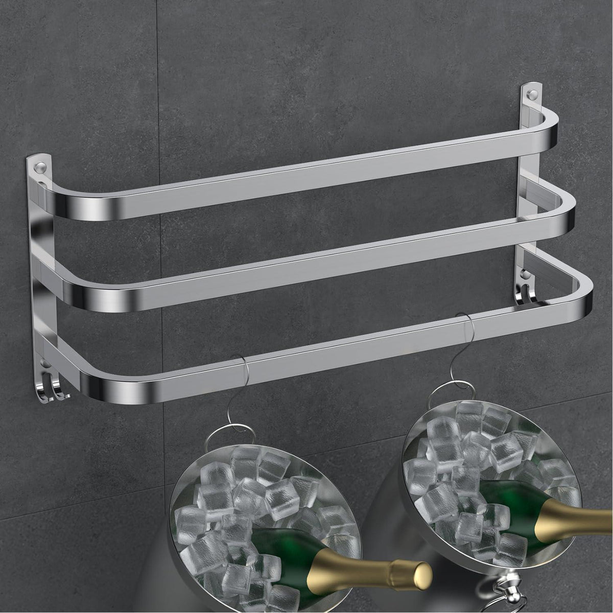 60cm Handtuchhalter Silber Ohne Bohren – Modernes Badezimmer Set