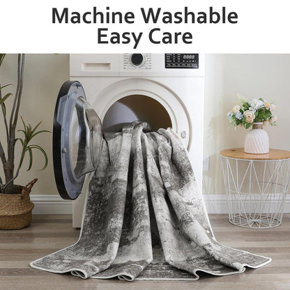 Moderner Waschbarer Teppich Grau-Braun 160x230 cm Rechteckig