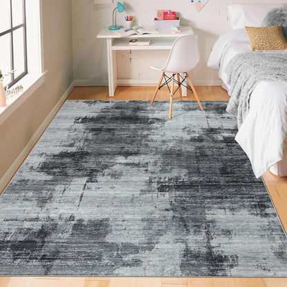 Dunkelgrauer Wohnzimmerteppich 160x230cm – Modern & Waschbar