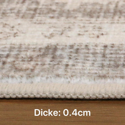 Großer Teppich Wohnzimmer 200x290 cm – Mandel Beige Braun