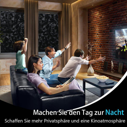 Blickdichte Fensterfolie Schwarz – Sichtschutz & Verdunkelung 90x200cm