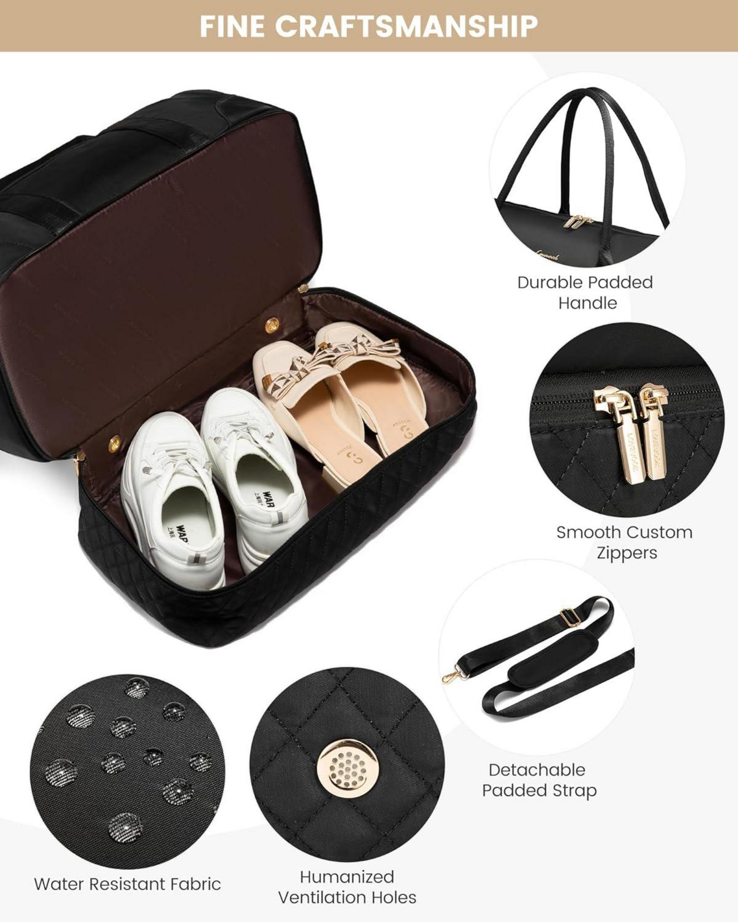 LOVEVOOK Reisetasche Damen Weekender Bag mit Schuhfach Nassfach 2-teiliges Set