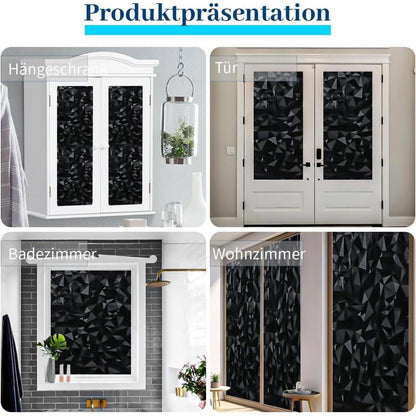Blickdichte Fensterfolie Schwarz – Sichtschutz & Verdunkelung 44.5x200cm