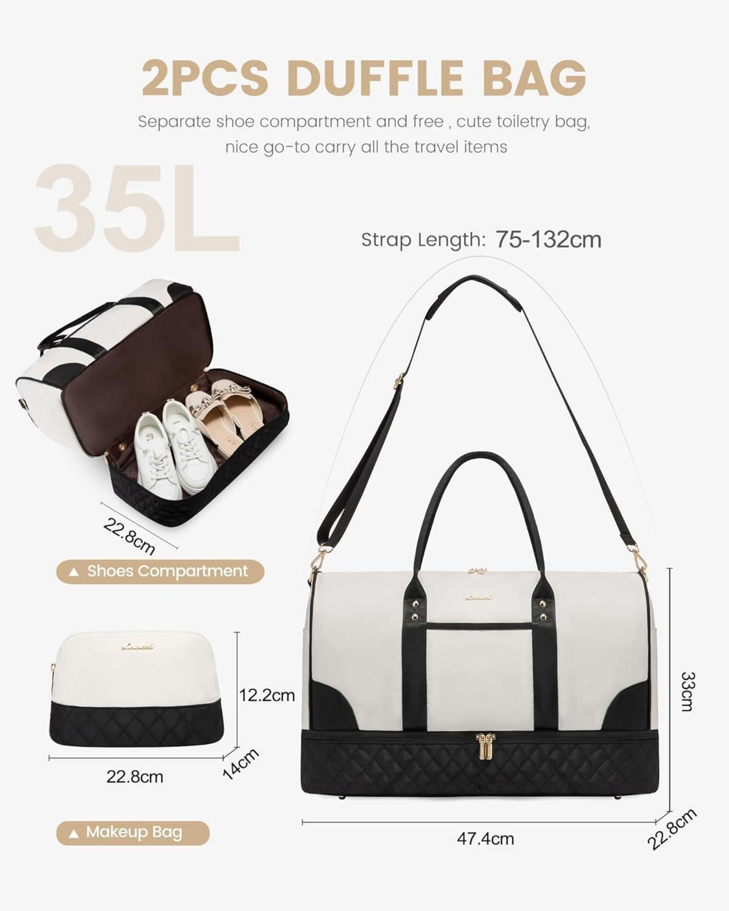 Damen Reisetasche Weekender Bag mit Schuhfach