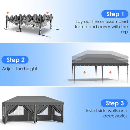 3x6 Faltpavillon Wasserdicht & Stabil – Partyzelt für Garten & Events