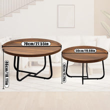 Couchtisch Rund 2er Set Holz Metall Wohnzimmertisch
