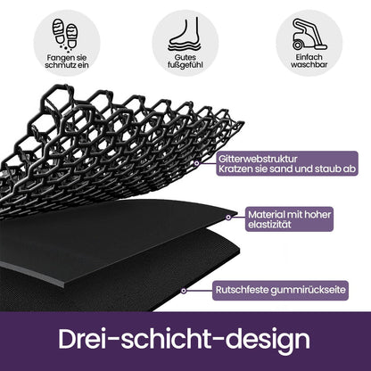 Fußmatte dunkelgrau 60x90 cm – rutschfest & Schmutzfang