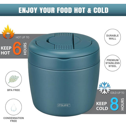 Edelstahl Thermos-Lunchbox 970ml – Auslaufsicher & Warmhaltend