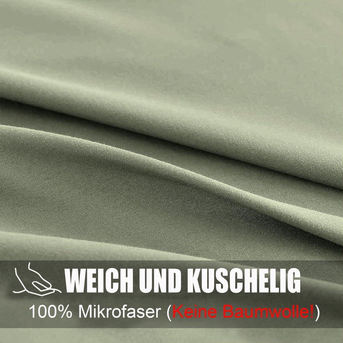 Bettwäsche-Set 180x200 Salbeigrün – Mikrofaser, Bügelfrei