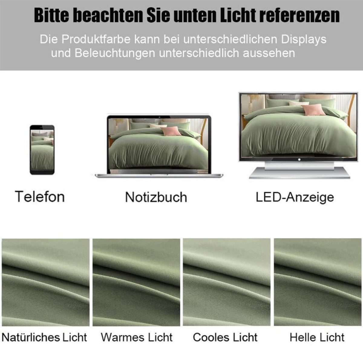 Bettwäsche-Set 180x200 Salbeigrün – Mikrofaser, Bügelfrei