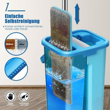 Wischmopp Set mit Eimer und 3X Mikrofaser Pads, 132cm
