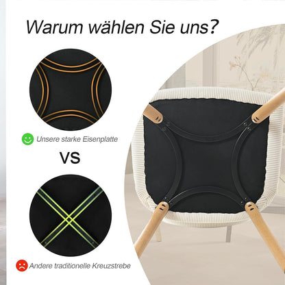 Esszimmerstuhl Cord Beige Holzbeine – 2er Set mit Armlehne