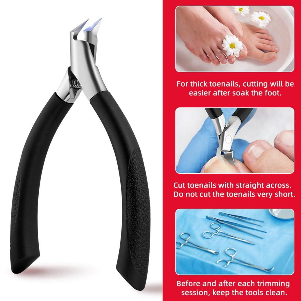 Fußnagel Knipser Edelstahl 120° Nagelzange ergonomisch & langlebig