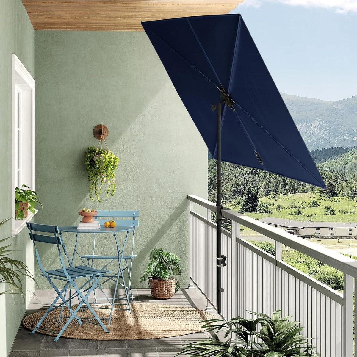 Grand patio Sonnenschirm Balkon 6 Rippen UV-Schutz