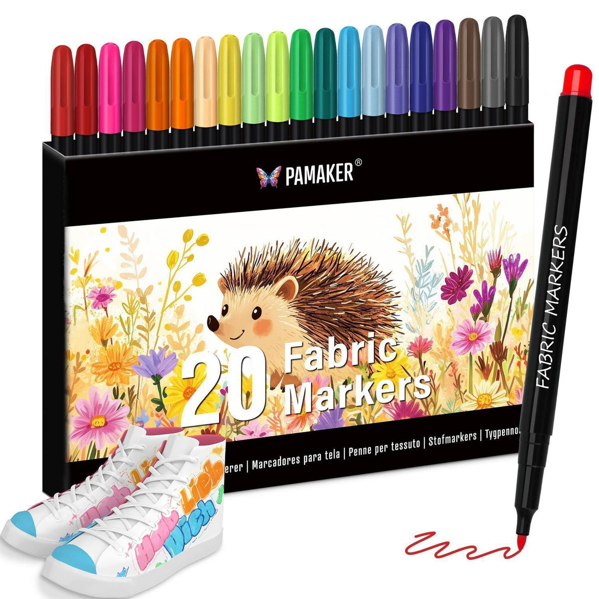 Textilstifte Set 20 Farben – Waschmaschinenfest & Feinspitze