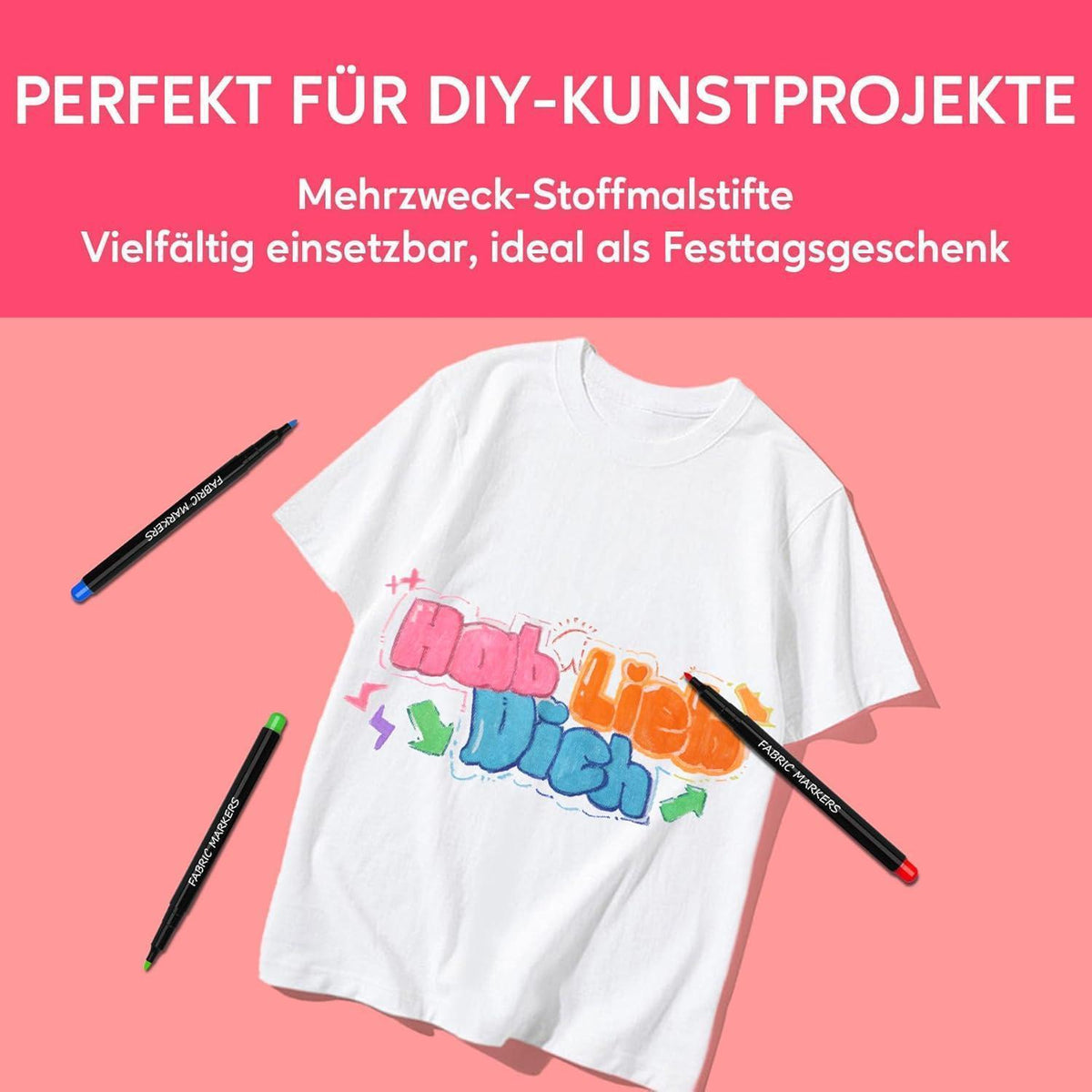 Textilstifte Set 20 Farben – Waschmaschinenfest & Feinspitze