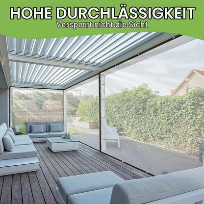 Transparente Abdeckplane mit Ösen & Seil, wetterfest, 2x2m