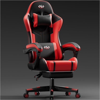 Ergonomischer Gaming Stuhl mit Komfortpolsterung, Schwarz-Rot