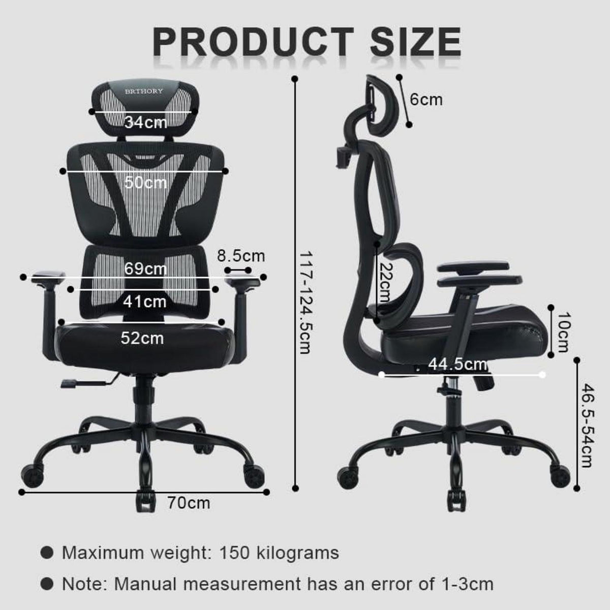 Ergonomischer 200KG Bürostuhl mit verstellbarer