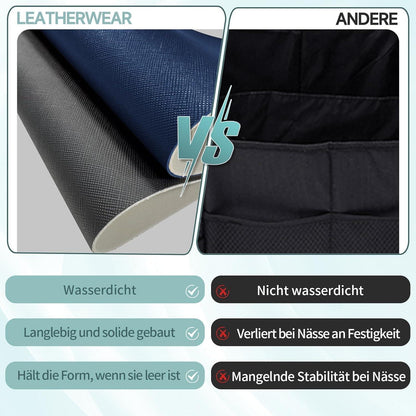 Auto Kofferraum Organizer mit Deckel & Griff - 52x29x31cm in Lederoptik