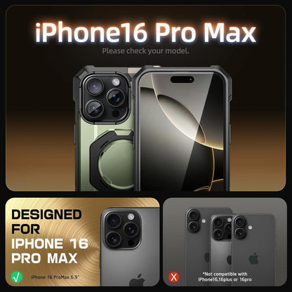 iPhone 16 Pro Max Hülle mit Ständer & MagSafe – Grün