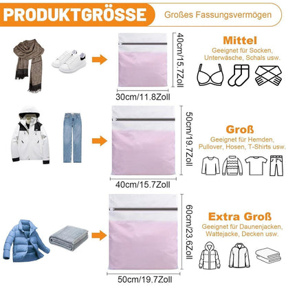 5 Wäschenetze für Waschmaschine | Fein & Grobmaschig | Schützt Kleidung