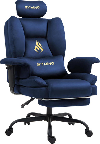 Ergonomischer Gaming Stuhl mit Fußstütze und verstellbarer Rückenlehne