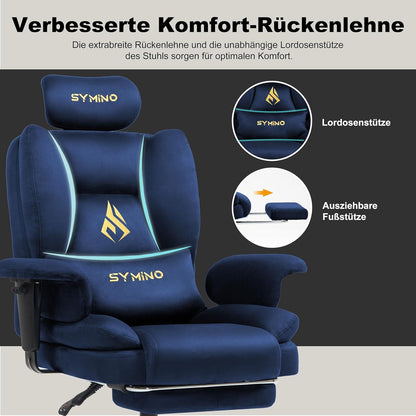 Gaming Stuhl Bürostuhl mit Fußstütze Wildlederimitat Ergonomisch