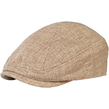 Schiebermütze Herren Baumwolle Leinen – Gatsby Flatcap Khaki L