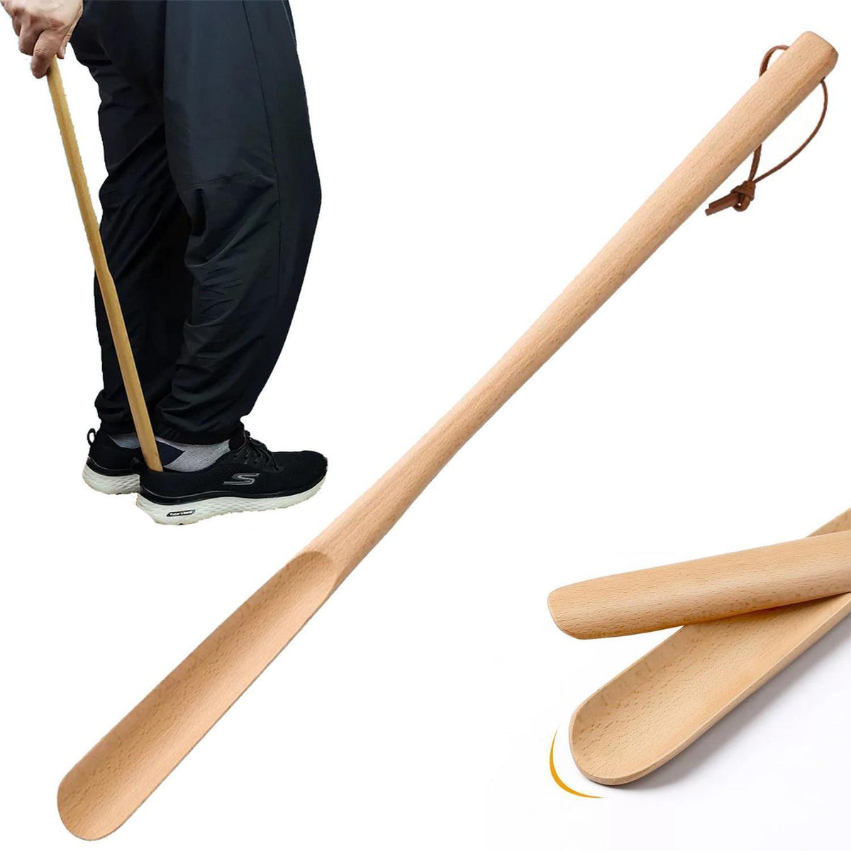 Holzschuhlöffel 70cm – Ergonomisch für Senioren & Schwangere