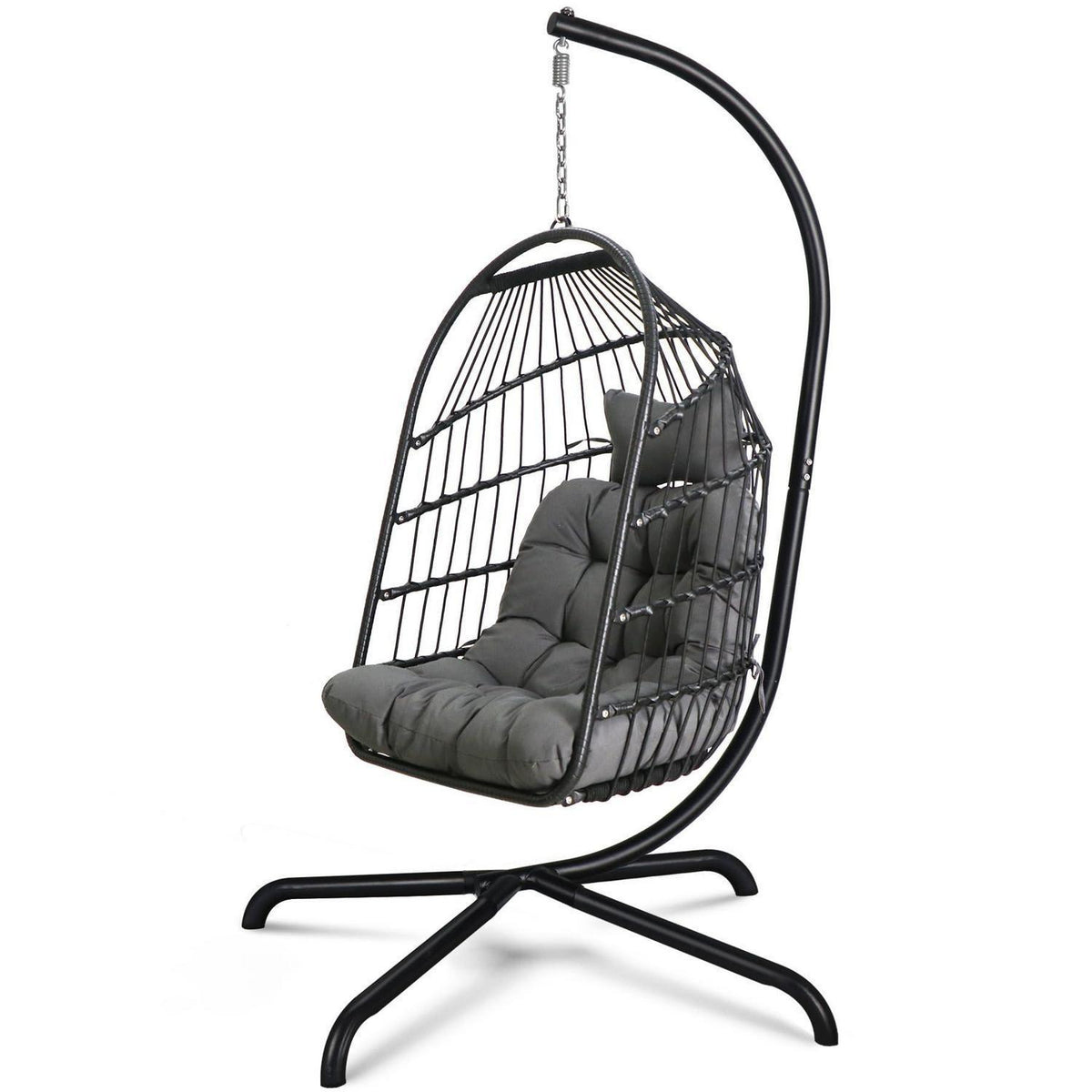 Hängesessel mit Ständer & Kissen – Faltbar, Indoor & Outdoor