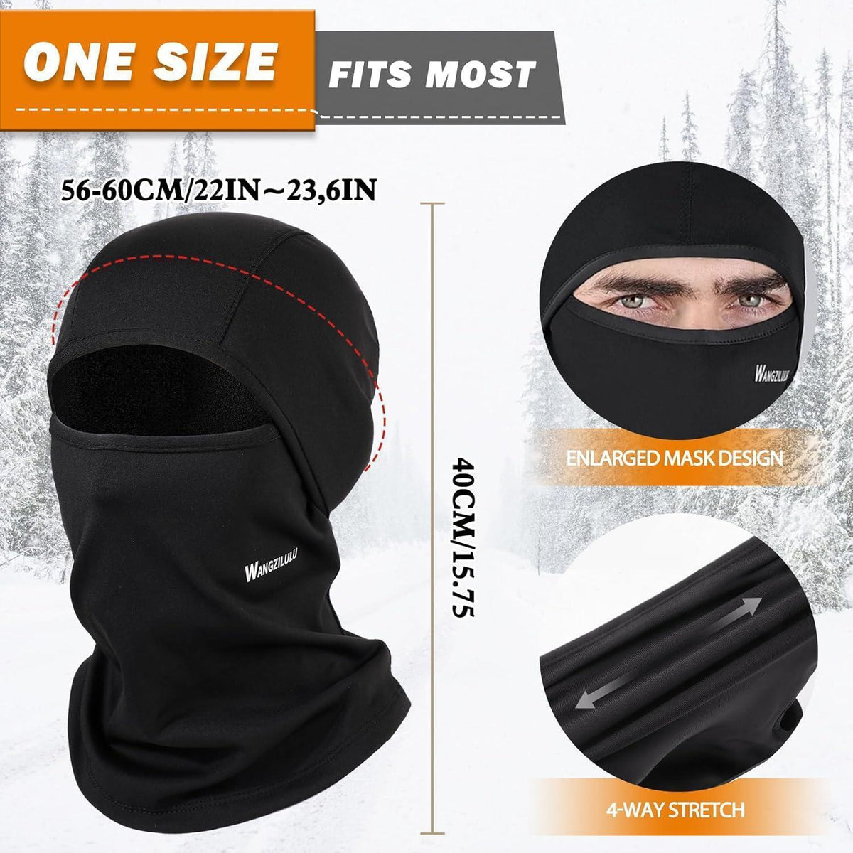 Sturmhaube Winter Warm Fleecegefüttert für Herren Damen