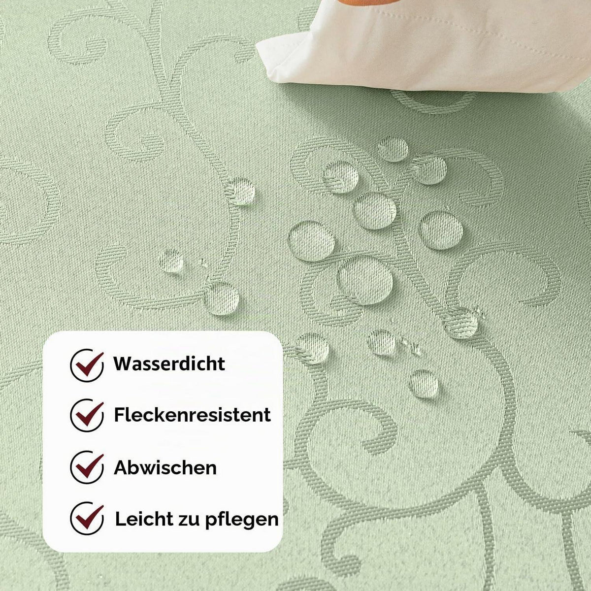 Romanische Outdoor Tischdecke 100x140 cm Hellgrün